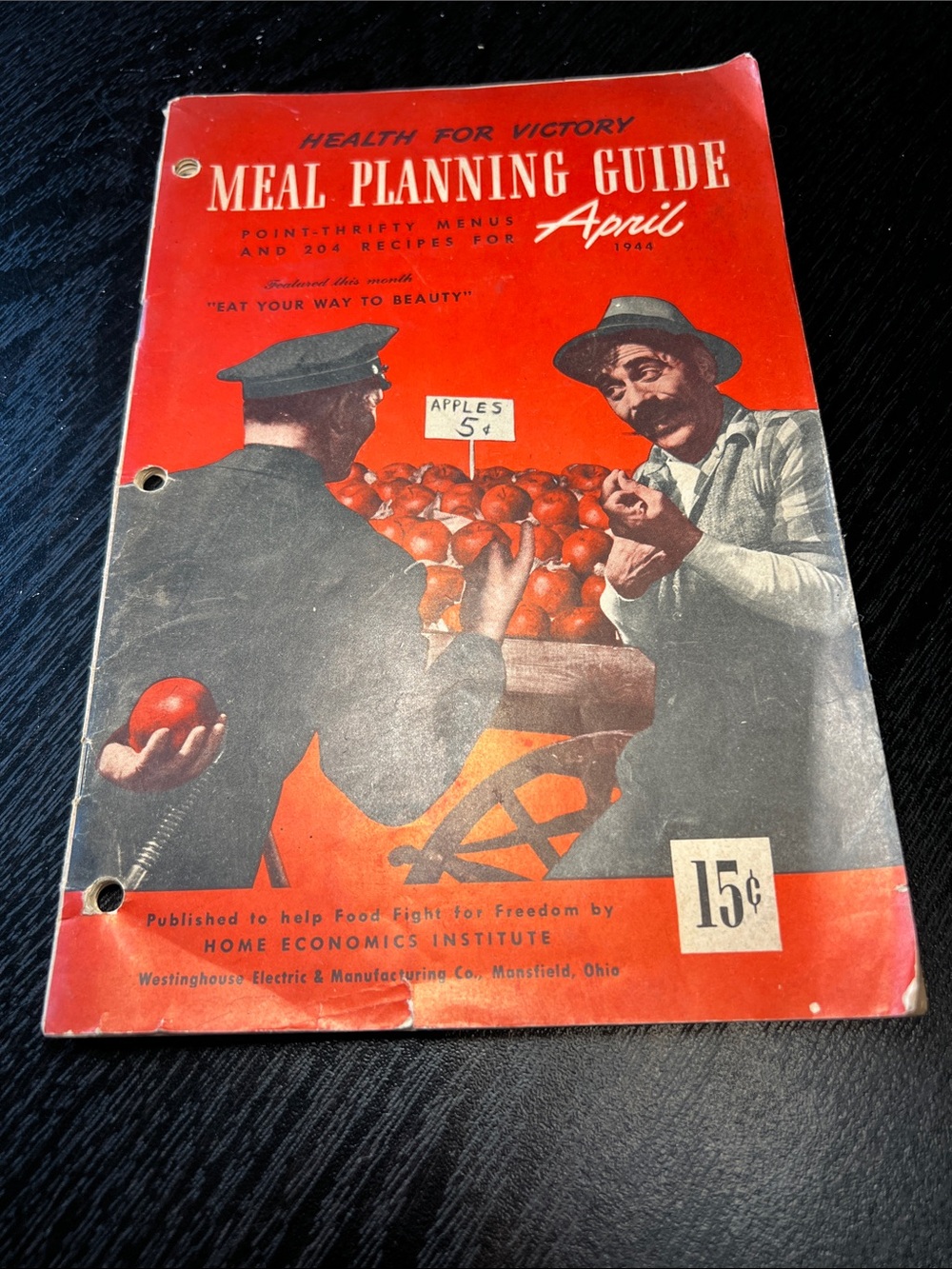 Health for Victory Meal Planning Guide 1944 WWII Era Old Vintage Cookbook